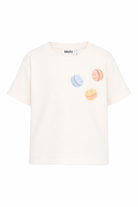 T-shirt per bambina Molo beige a girocollo con dettaglio paillettes 2S26A210 2444 MOLO KIDS 
