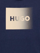 T-shirt per bambino Hugo Kids blu con logo sul davanti G01019 85C Hugo KIDS 