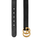 Cintura per bambini Gucci Kids nera con fibbia doppia G dorata 432707B960X 1000 GUCCI KIDS 