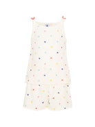 Pigiama per bambina Petit Bateau bianco con stampa cuoricini all-over A0F97 01 PETIT BATEAU KIDS 