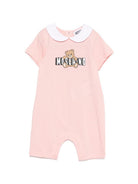Tutina per neonata Moschino Kids rosa con colletto alla Peter Pan MNY03YLAA03 50209 MOSCHINO KIDS 