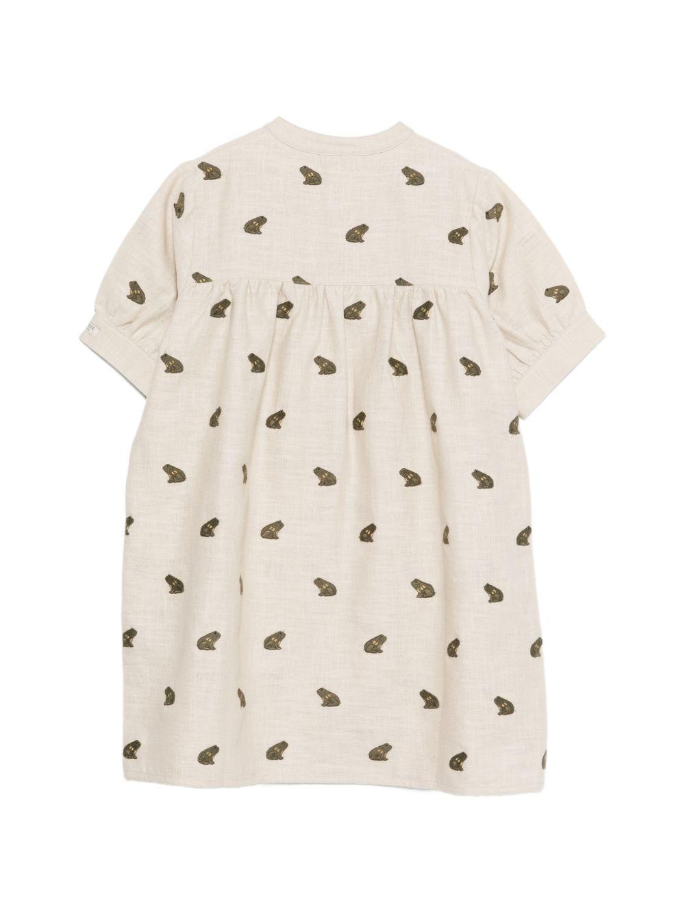 Abito per bambina Donsje beige con ricamo rane 4118801 00003 DONSJE 