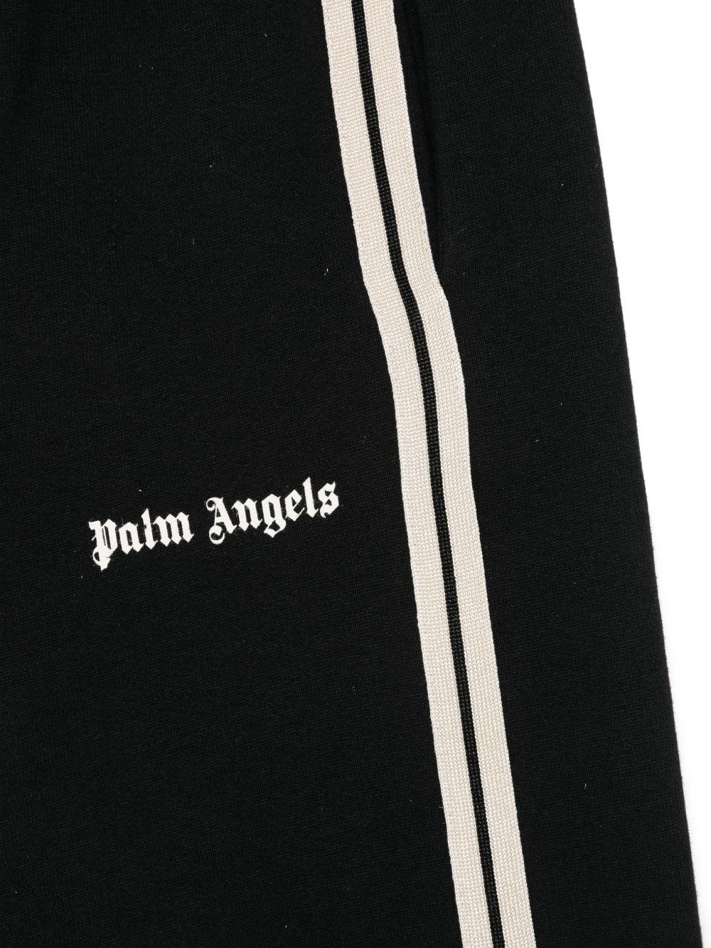 Pantalone per bambino Palm Angels Kids nero con dettaglio logo PBCH012S26FLE001 110 PALM ANGELS KIDS 