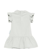 Abito per neonata Moncler Enfant verde con stampa grafica sul davanti L19518I0000289AUM 810 MONCLER ENFANT 