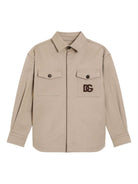 Camicia per bambini Dolce & Gabbana Kids beige con chiusura frontale con zip L44S54 FUFL3 M0208 DOLCE & GABBANA KIDS 
