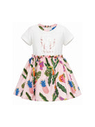 Abito per bambina Roberto Cavalli Kids bianco con gonna con stampa CGP26032VE WHITE ROBERTO CAVALLI KIDS 