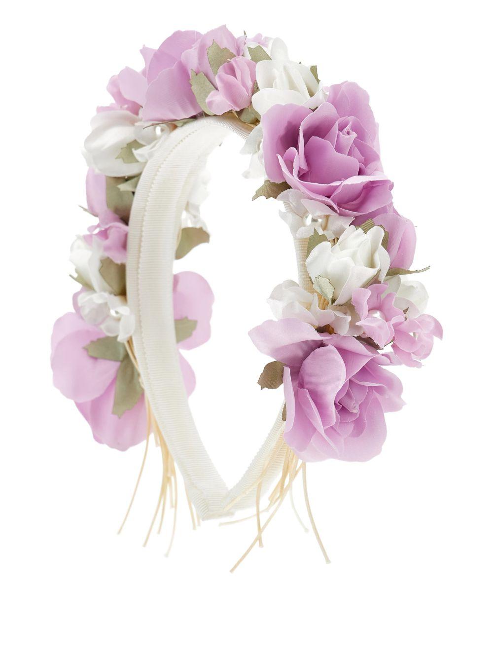 Cerchietto per capelli per bambina Monnalisa viola con applicazione fiori 79G009 7744 0165 MONNALISA 