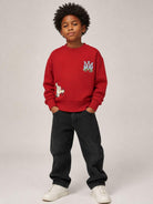 Felpa per bambino Amiri Kids rossa con ricamo logo sul petto ACTOJR1023 600 AMIRI KIDS 