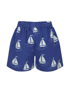 Pantaloncini Barche a vela per bambino Mini Rodini blu con orlo dritto 2523016460 BLUE MINI RODINI 