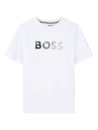 T-shirt per bambino Boss Kids bianco con stampa grafica J52983 10P BOSS KIDS 