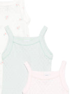 Set tre body per neonata Petit Bateau multicolore con finiture e stampa floreale A0FRW 00 PETIT BATEAU KIDS 