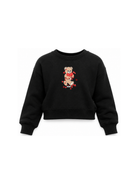 Felpa per bambina Moschino Kids nera con dettaglio Teddy Bear HBF06GLDA63 60100 MOSCHINO KIDS 
