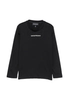T-shirt a maniche lunghe Emporio Armani Kids blu navy con stampa logo EB000420 AF15013 MB005 EMPORIO ARMANI KIDS 