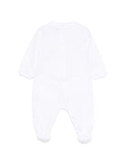 Pigiama per neonati Moschino Kids bianco con stampa grafica Teddy bear MUT04RLCA19 10101 MOSCHINO KIDS 
