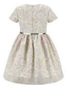 Abito per bambina Monnalisa beige con stampa a fiori all-over 71G920RM 7676 0170 MONNALISA KIDS 
