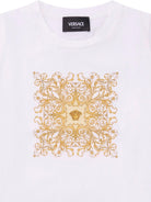 T-shirt per neonati Versace Kids bianca con stampa grafica sul davanti 10185701A17231 2W110 VERSACE KIDS 