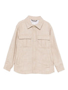 Camicia per bambino Eleventy Kids beige con motivo pied-de-poule EX5P60 I0285 116AV ELEVENTY KIDS 