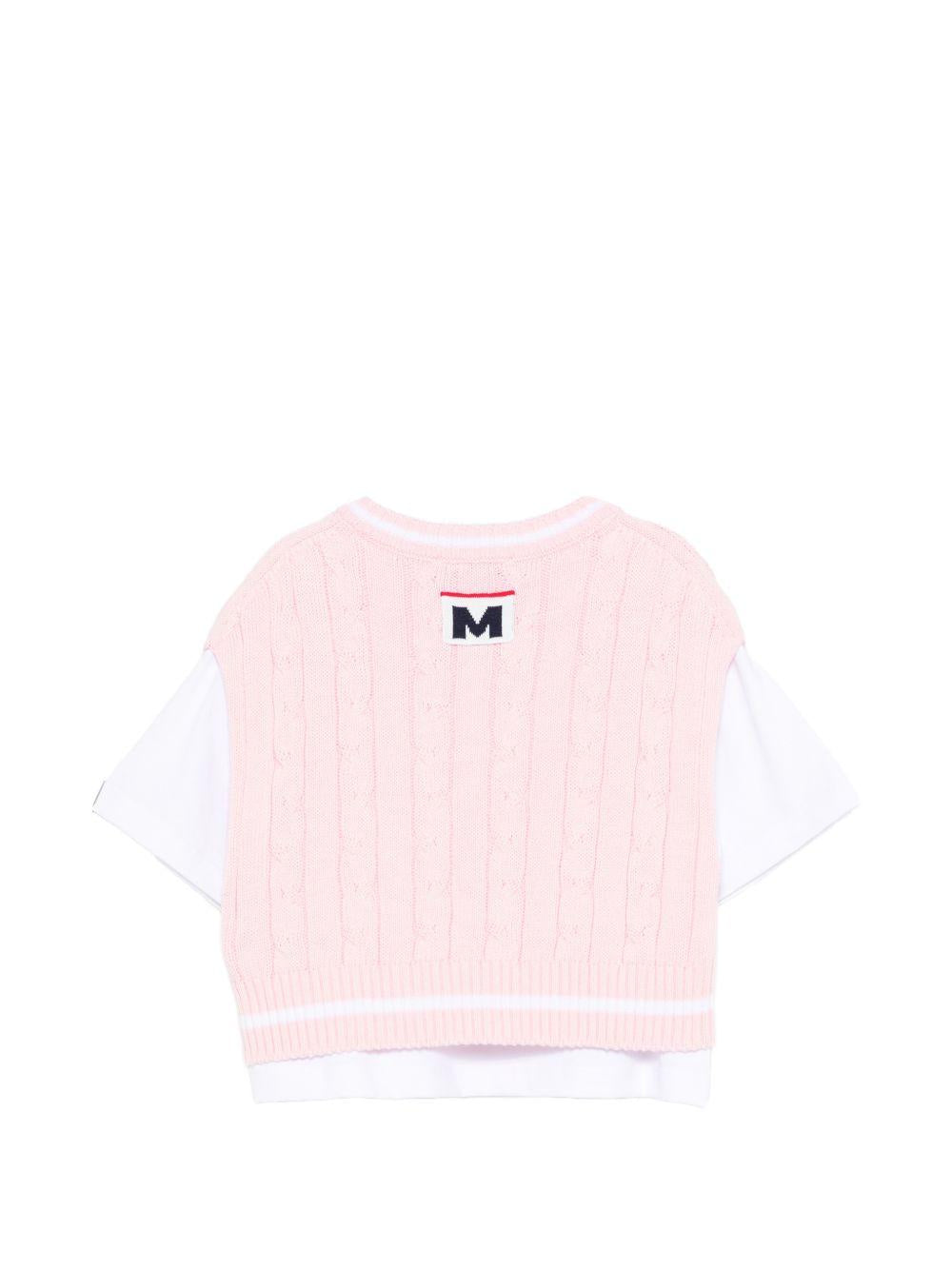Set t-shirt e gilet per bambina MSGM Kids multicolore con logo sul retro S6MSJGTH034 001/78 MSGM KIDS 