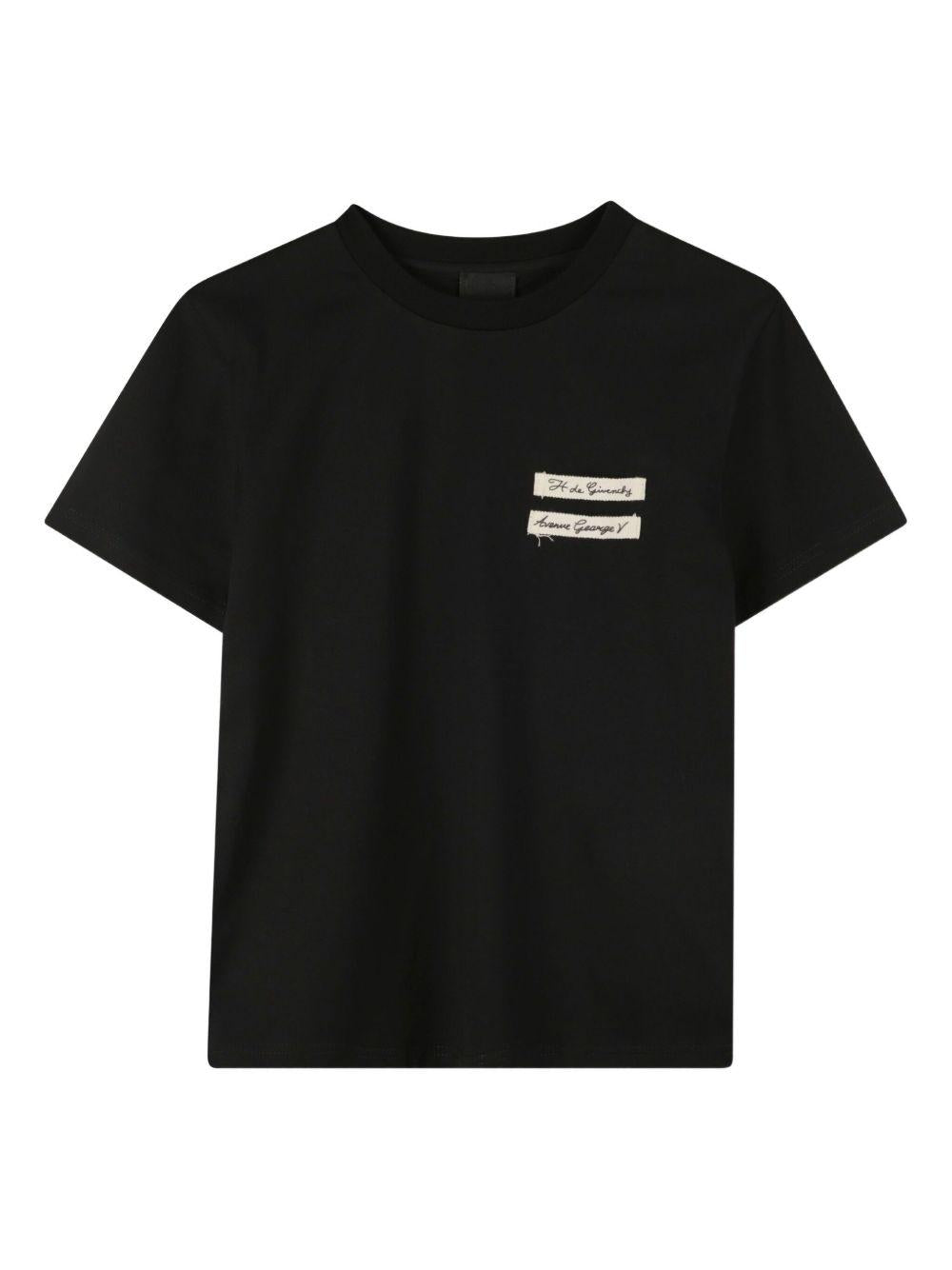 T-shirt per bambina Givenchy Kids nera con logo sul davanti H30959 09B GIVENCHY KIDS 