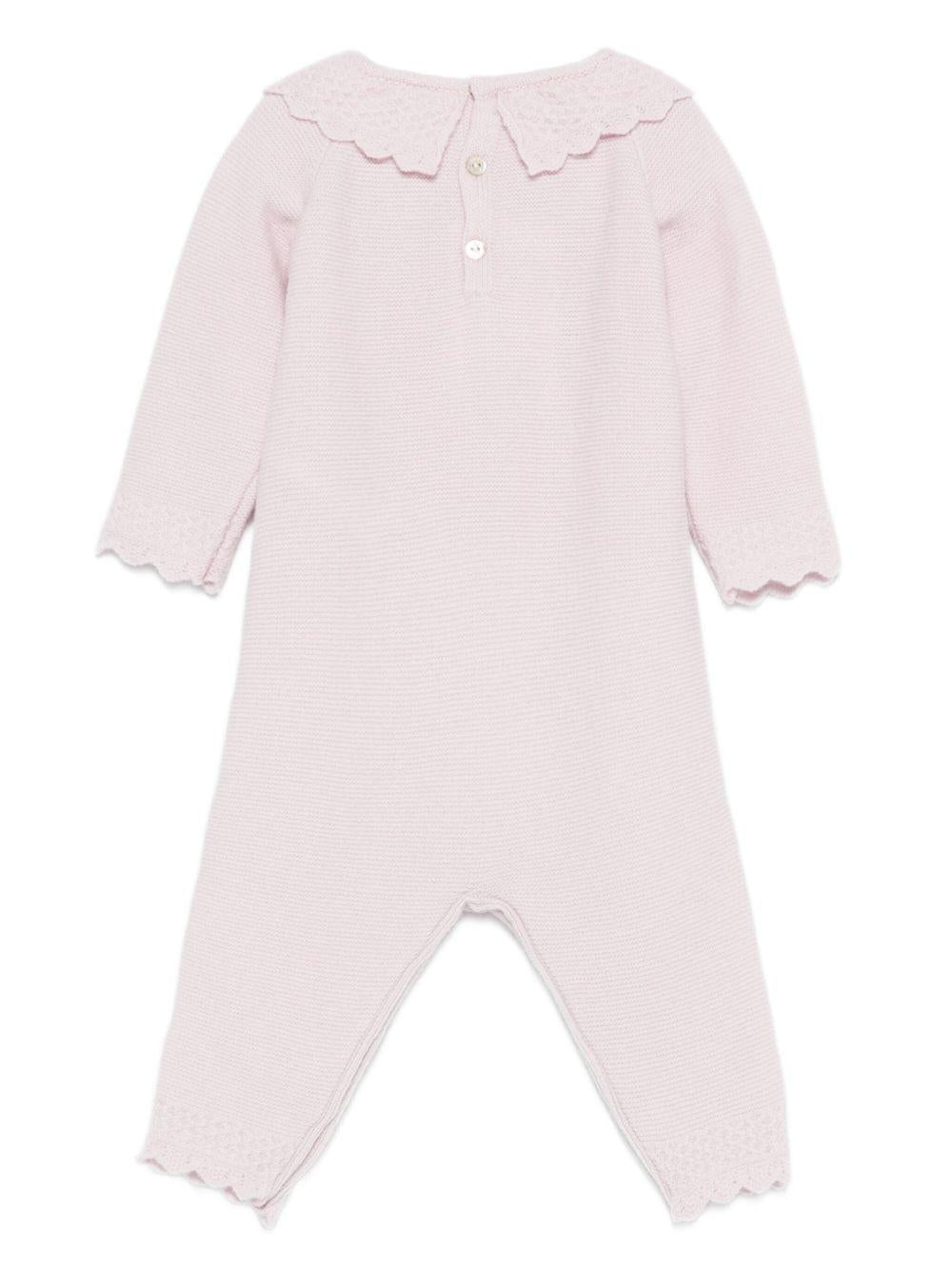 Tutina per neonata Paz Rodríguez rosa con colletto smerlato 005-113162 37 H109 PaZ RODRIGUEZ 