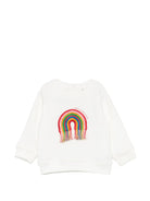 Felpa per neonati Stella McCartney Kids bianca con ricamo arcobaleno TZ4010 Z3059 101 STELLA McCARTNEY KIDS 