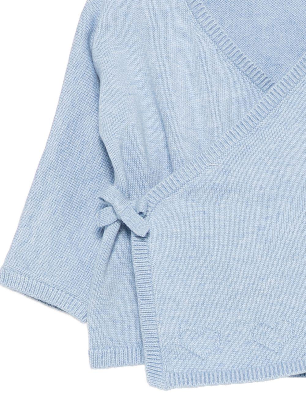 Cardigan per neonata Petit Bateau Kids azzurro con scollo a V A0GNS 01 PETIT BATEAU KIDS 