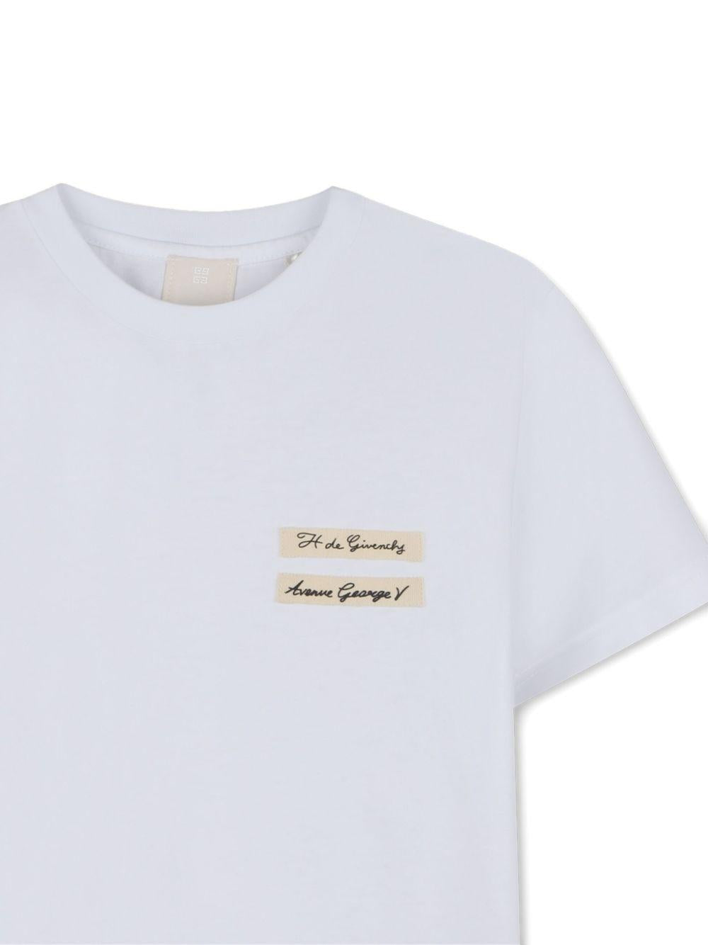 T-shirt per bambina Givenchy Kids bianca con logo sul davanti H30959 10P GIVENCHY KIDS 