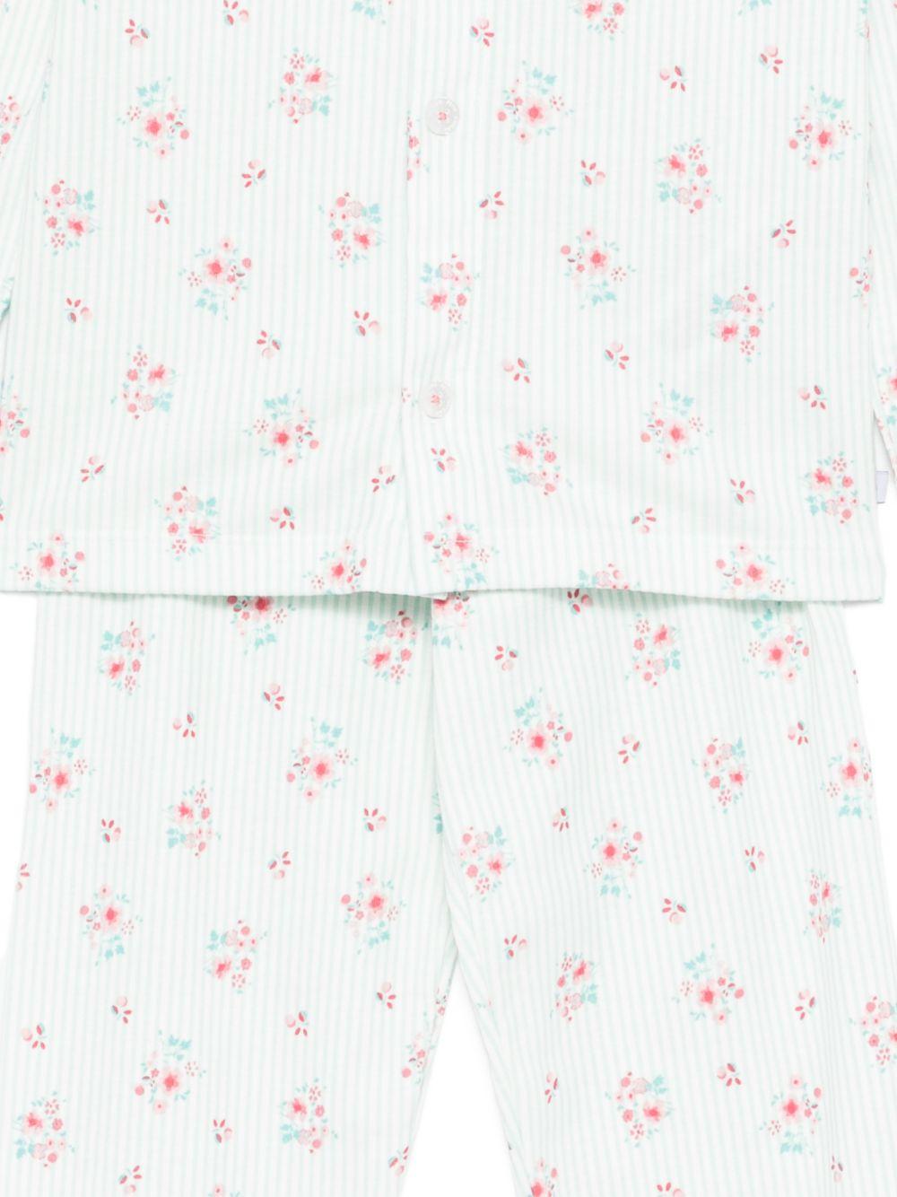 Pigiama per bambina Petit Bateau azzurro con stampa floreale A0F1H 02 PETIT BATEAU 