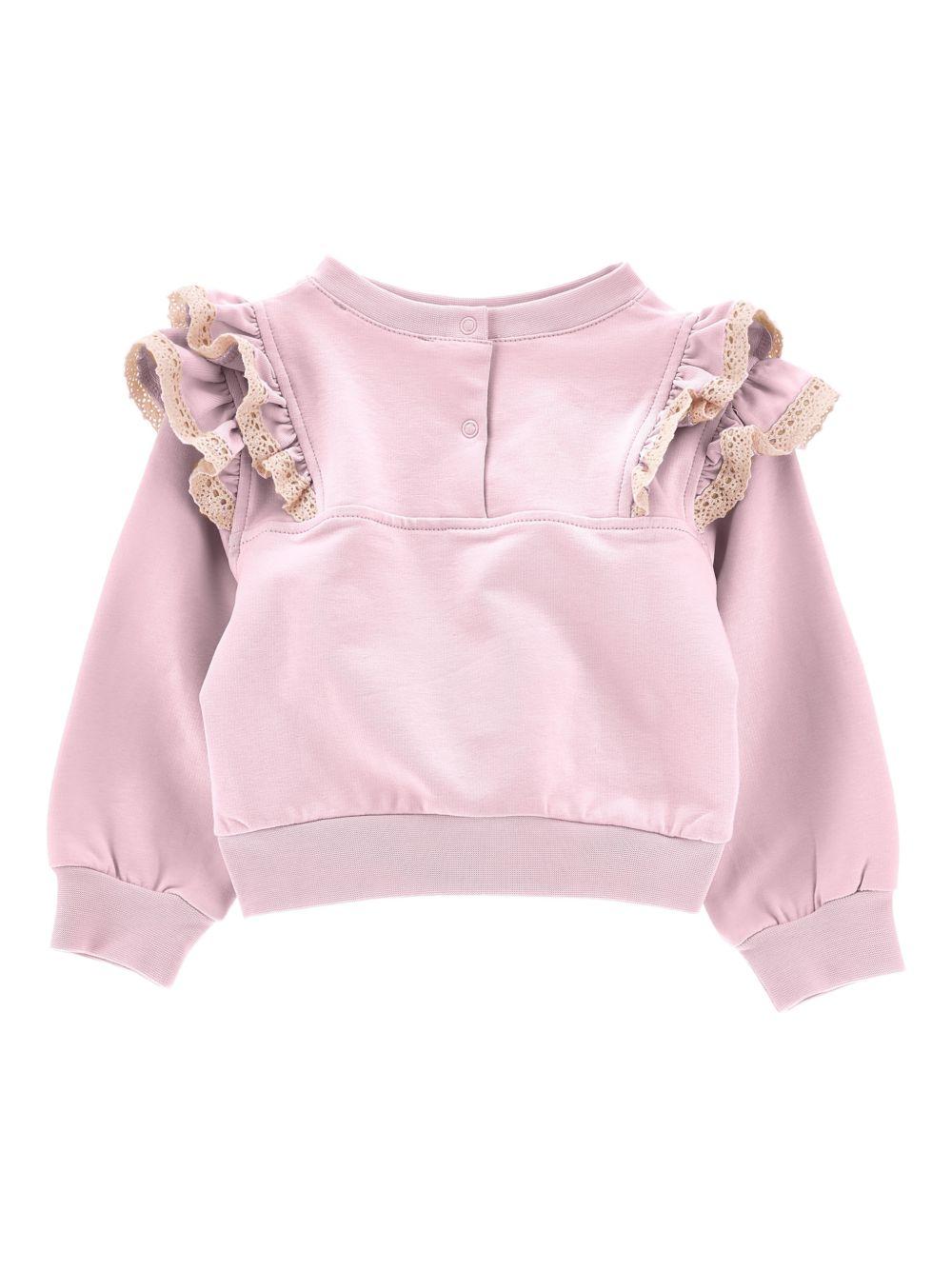 Felpa per neonata Monnalisa rosa con stampa coniglio 39G607 7007 0090 MONNALISA KIDS 