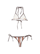 Costume Maleah per donna MC2 Saint Barth marrone con design a righe MALE001 03073L MC2 ST. BARTH 