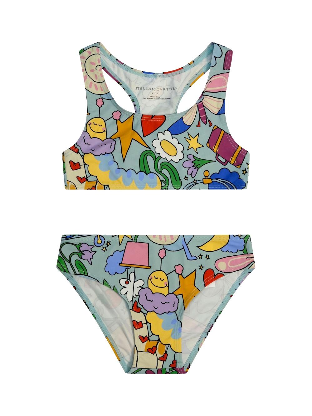 Costume due pezzi per bambina Stella McCartney Kids multicolore con stampa grafica all-over TYCA35 Z3509 754MC STELLA McCARTNEY KIDS 