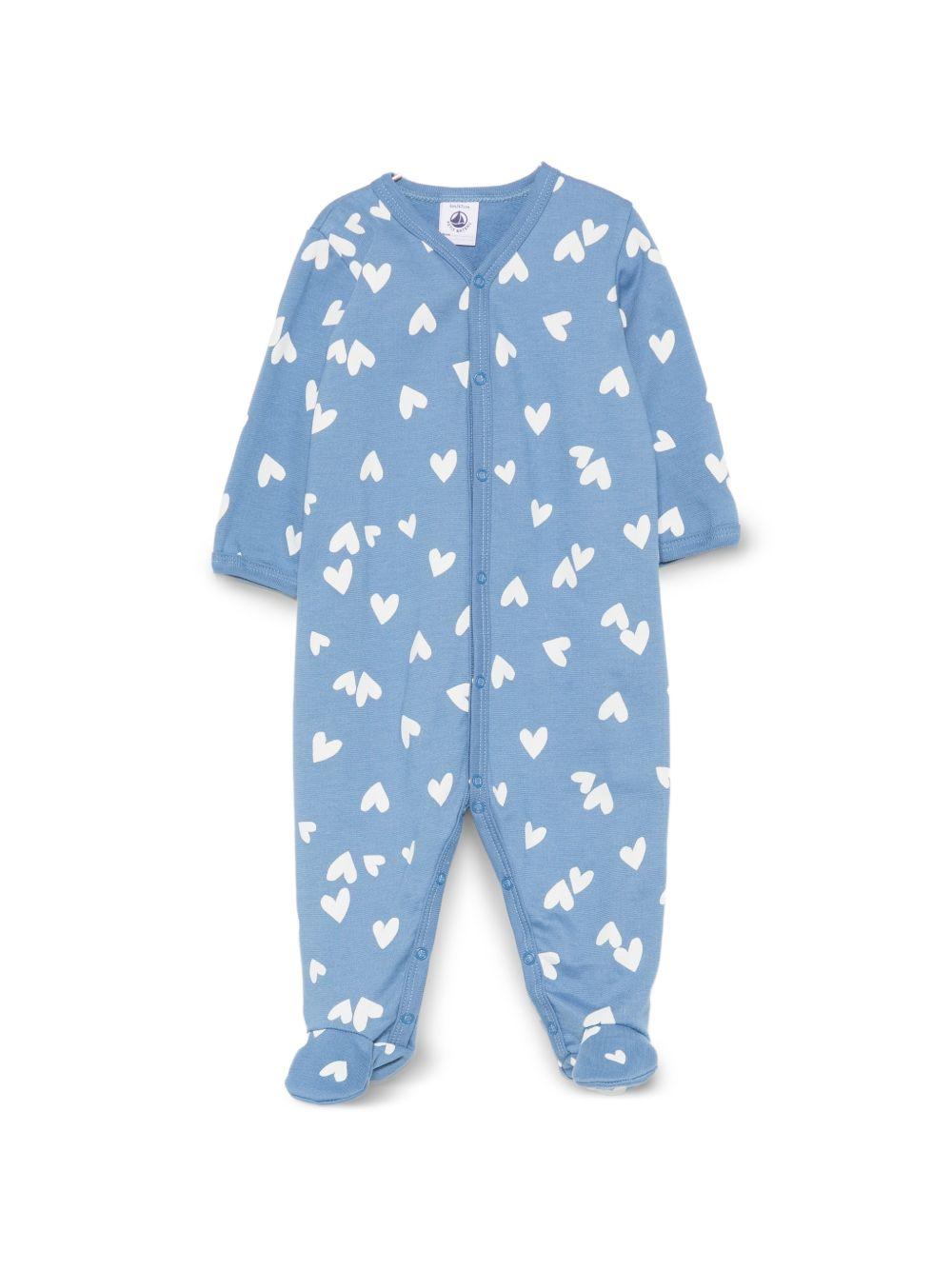 Tutina per neonato Petit Bateau Kids blu con stampa grafica cuori A0GH8 01 PETIT BATEAU KIDS 
