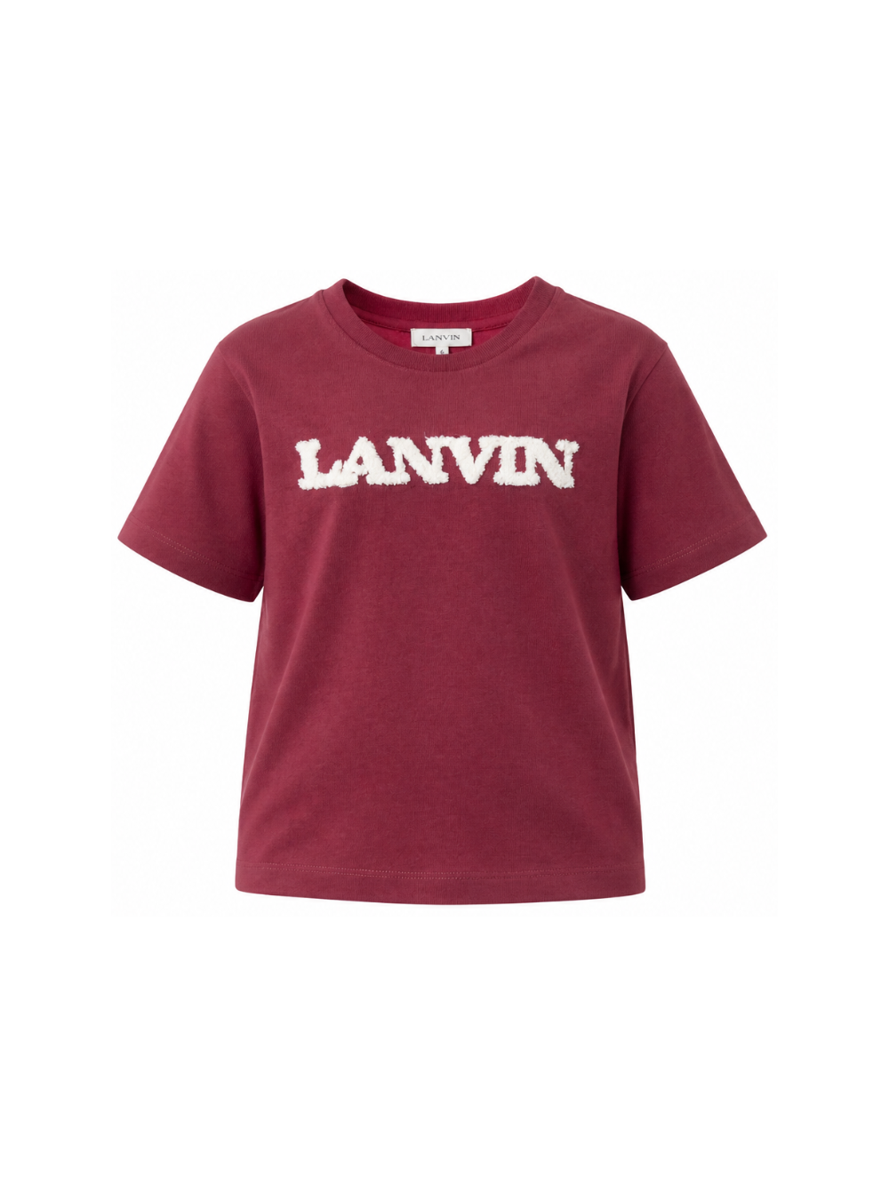 T-shirt per bambino Lanvin Kids bordeaux con logo ricamato N30397 955 LANVIN KIDS 
