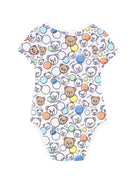 Body per neonato Moschino Kids bianco con stampa all-over MUT04JLAB5A 83680 MOSCHINO KIDS 