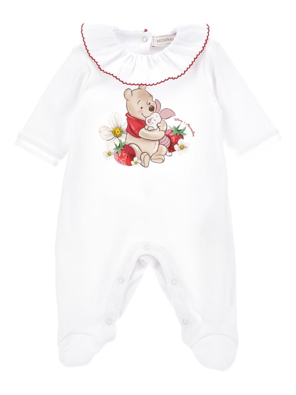 Tutina per neonata Monnalisa bianco con gambe con piedini 35G207 7084 0099 MONNALISA KIDS 
