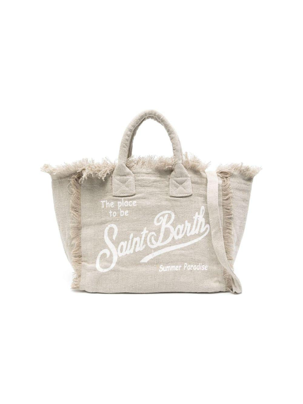 Borsa tote Colette MC2 Saint Barth beige con stampa logo COL0018 01139L MC2 ST. BARTH KIDS 