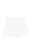 Shorts per bambina Elisabetta Franchi La Mia Bambina bianco con logo EFBE0800GA022 0195 ElISABETTA FRANCHI KIDS 