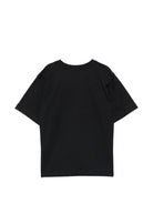 T-shirt per bambini Moschino Kids nera con logo sul davanti H5M05GLAA23 60100 MOSCHINO KIDS 
