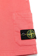 Shorts con applicazione Compass per bambino Stone Island Junior rosa con tasca laterale K1S166200006S0040 V0089 STONE ISLAND JUNIOR 
