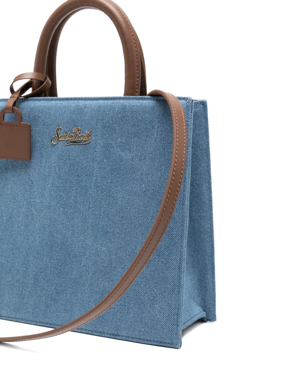 Borsa Shop Bag MC2 Saint Barth denim con logo frontale in metallo SHBM0001 00009L MC2 ST. BARTH KIDS 