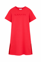 Abito per bambina Lanvin Enfant rosso con logo sul davanti N30341 998 LANVIN 