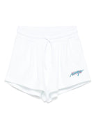 Shorts sportivi in cotone per bambina MSGM Kids bianco con stampa sulla gamba S5MSJGSH093 001 MSGM KIDS 