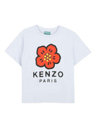 T-shirt per bambini Kenzo Kids azzurro con dettaglio floreale K61698 77M KENZO KIDS 