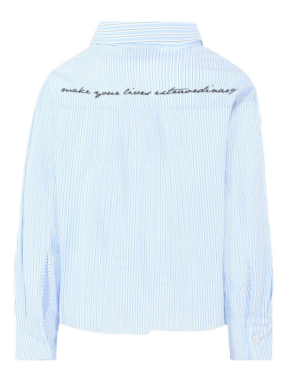 Camicia per bambino MSGM Kids azzurro a righe con tasca applicata F5MSJGSI116 MS053 MSGM KIDS 