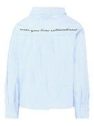 Camicia per bambino MSGM Kids azzurro a righe con tasca applicata F5MSJGSI116 MS053 MSGM KIDS 