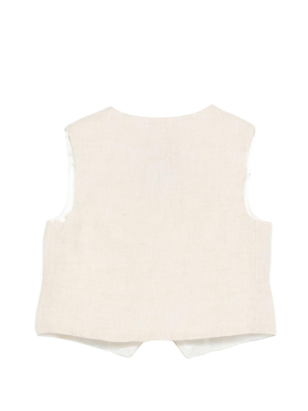Gilet per neonato Fay Kids beige con logo ricamato tono su tono FY2542 I0318 109 FAY KIDS 