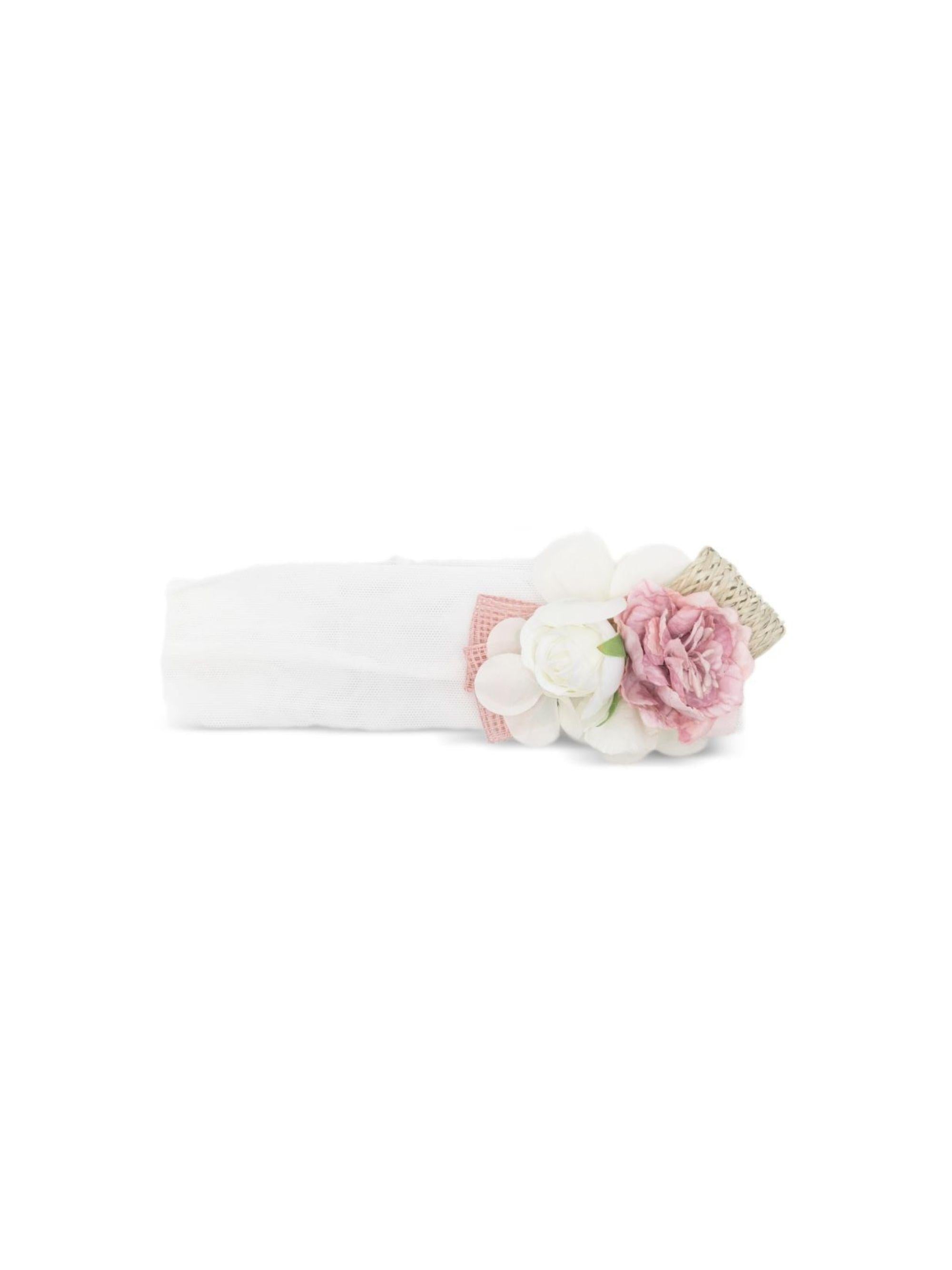 Fascia per neonata Colorichiari bianca con dettaglio fiori FN978558 AF801 84 COLORICHIARI KIDS 