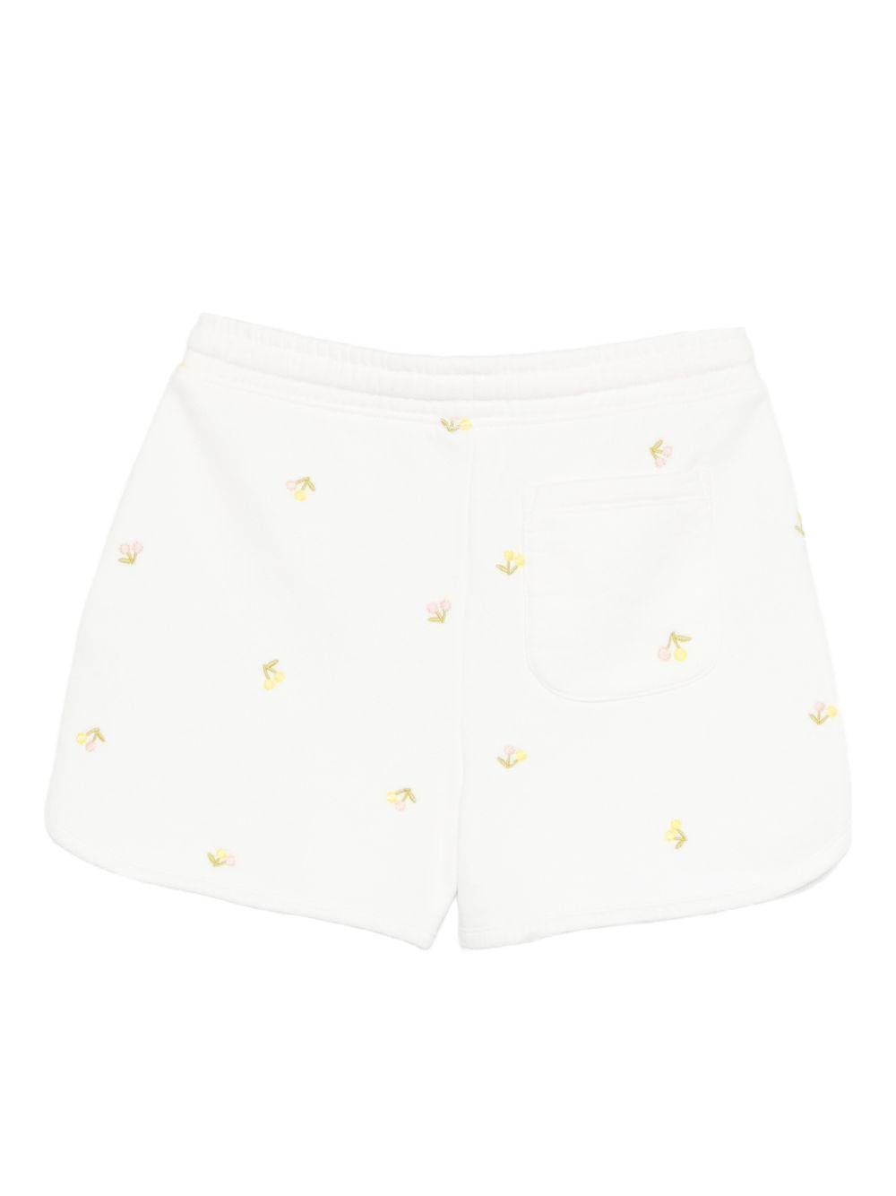 Shorts per bambina Bonpoint bianco con motivo ricamato S06GBEK00001 603 BONPOINT KIDS 