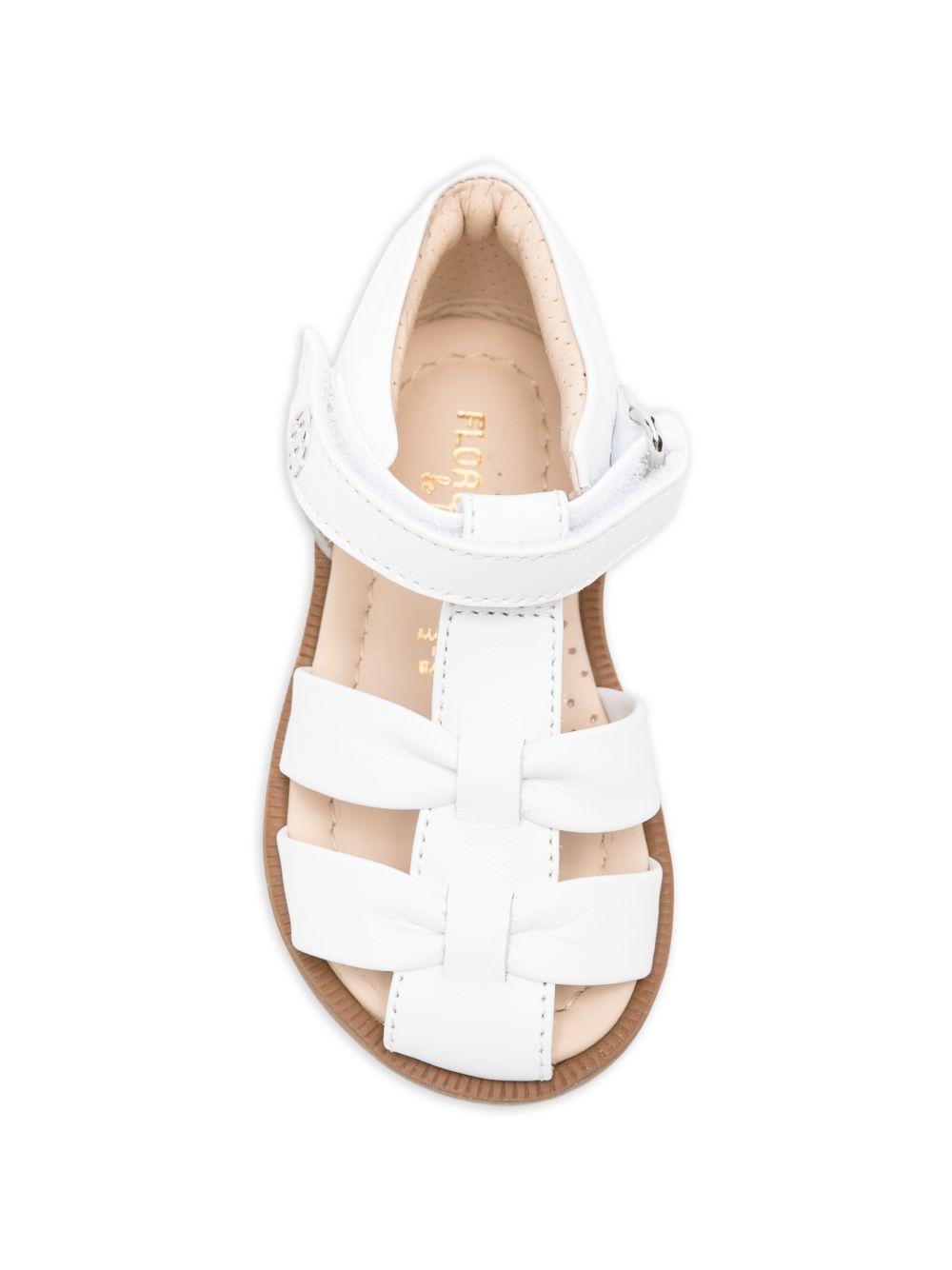 Sandali per bambina Florens bianchi con dettaglio intrecciato E0730 10B BIANCO FLORENS KIDS 