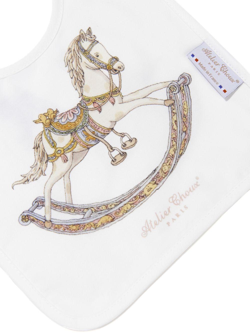 Bavaglino per neonati Atelier Choux bianco con stampa BI-CS-ROH O-U ATELIER CHOUX PARIS KIDS 